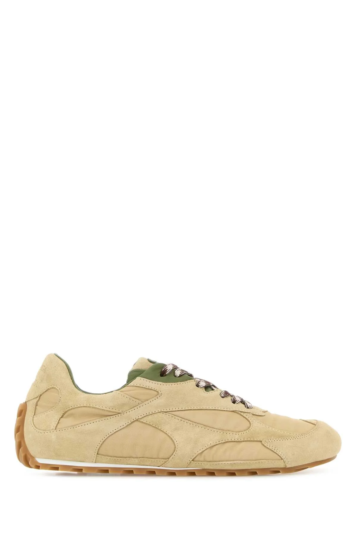 Bottega Veneta Women Beige Suede And Fabric Orbit Sneakers - 1