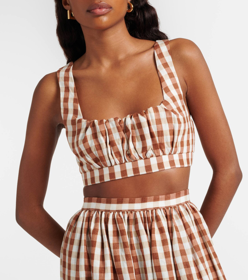 Ida gingham linen crop top 3