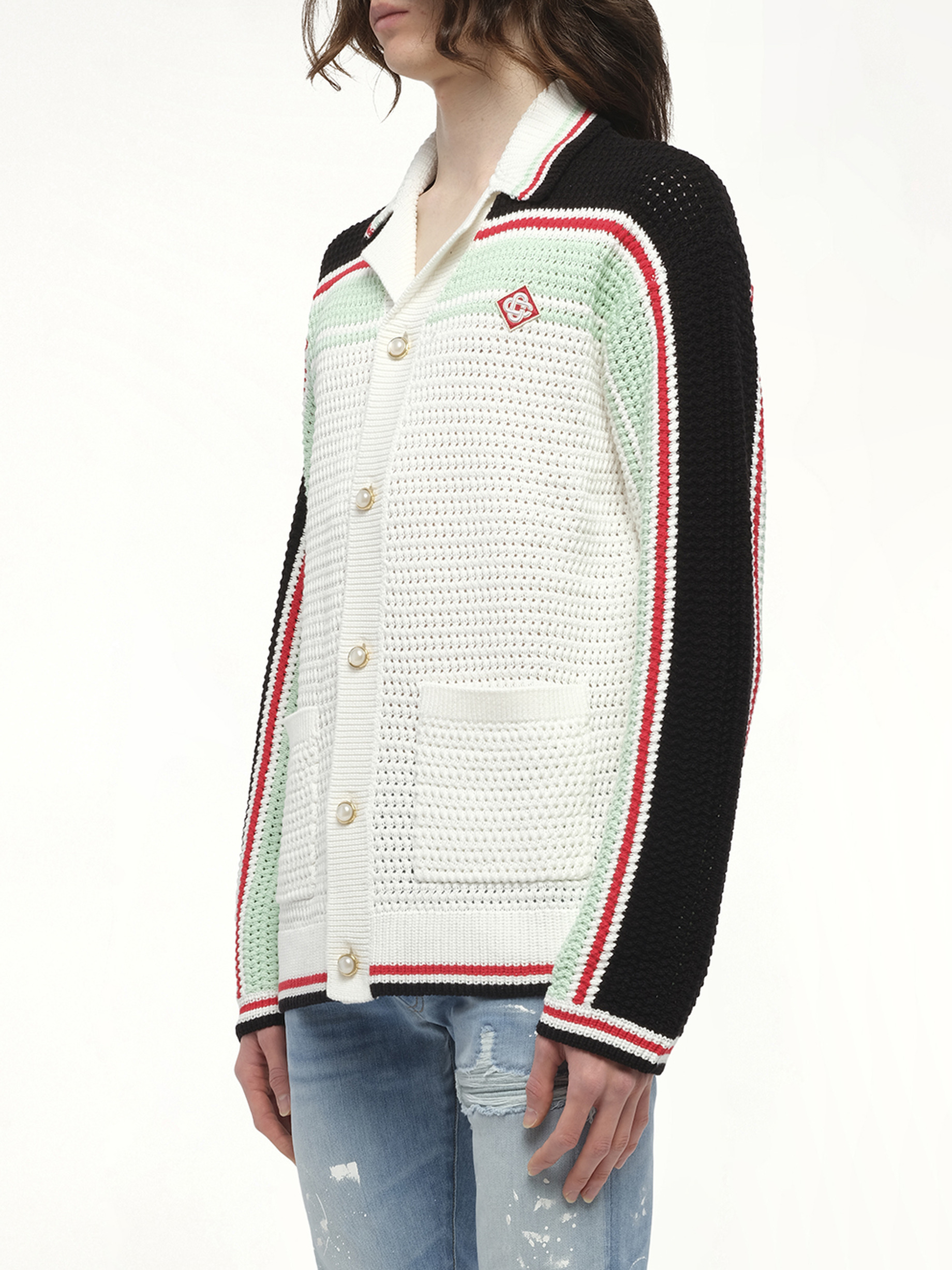 Faux Crochet Shirt in Multicolour - 5