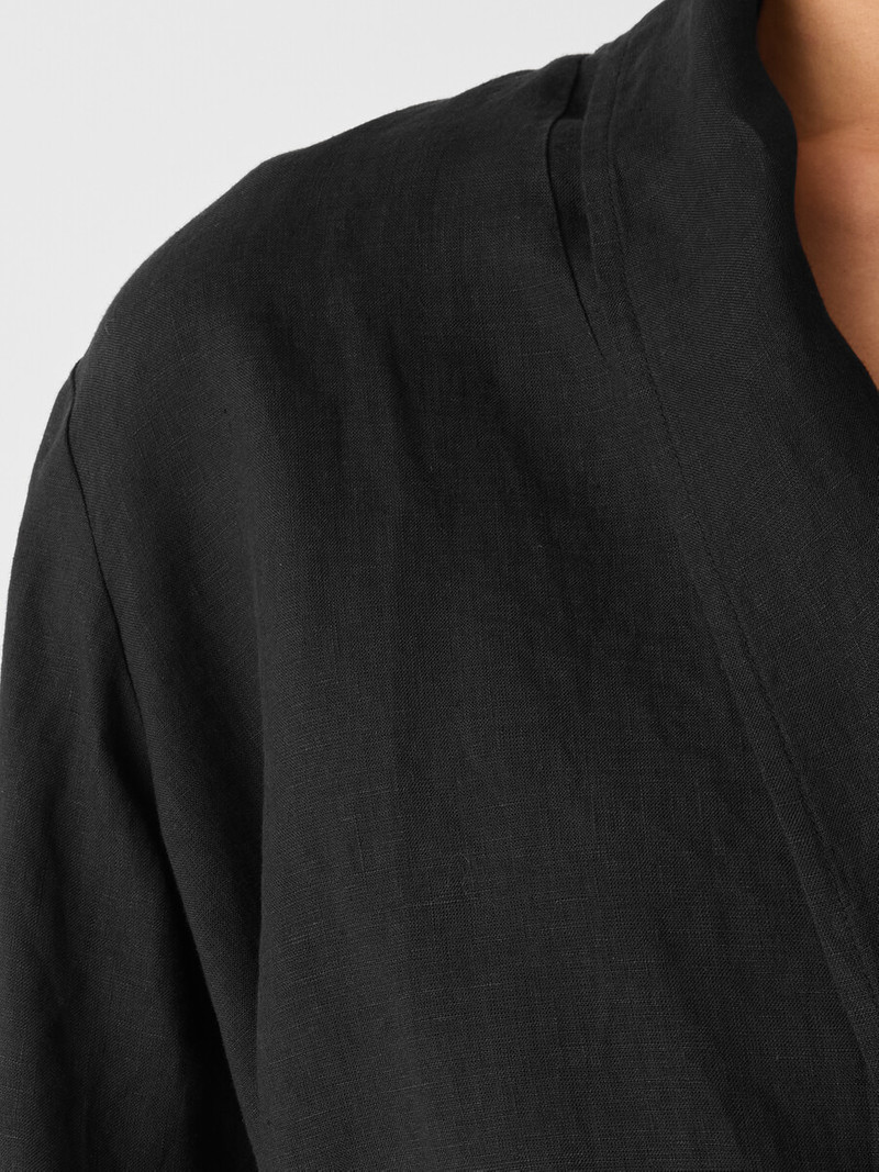 Organic Handkerchief Linen High Collar Jacket 5