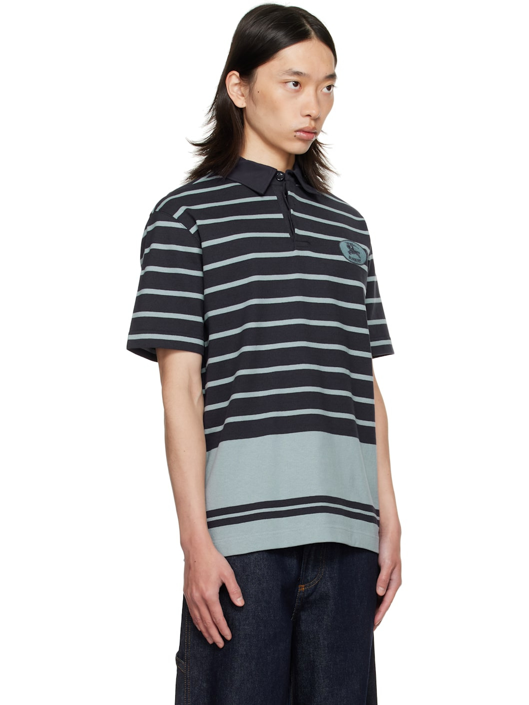 Navy Index Stripe Polo - 2