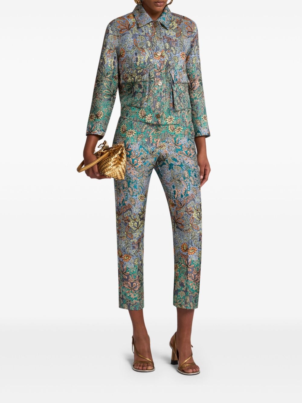 floral-jacquard jacket - 2