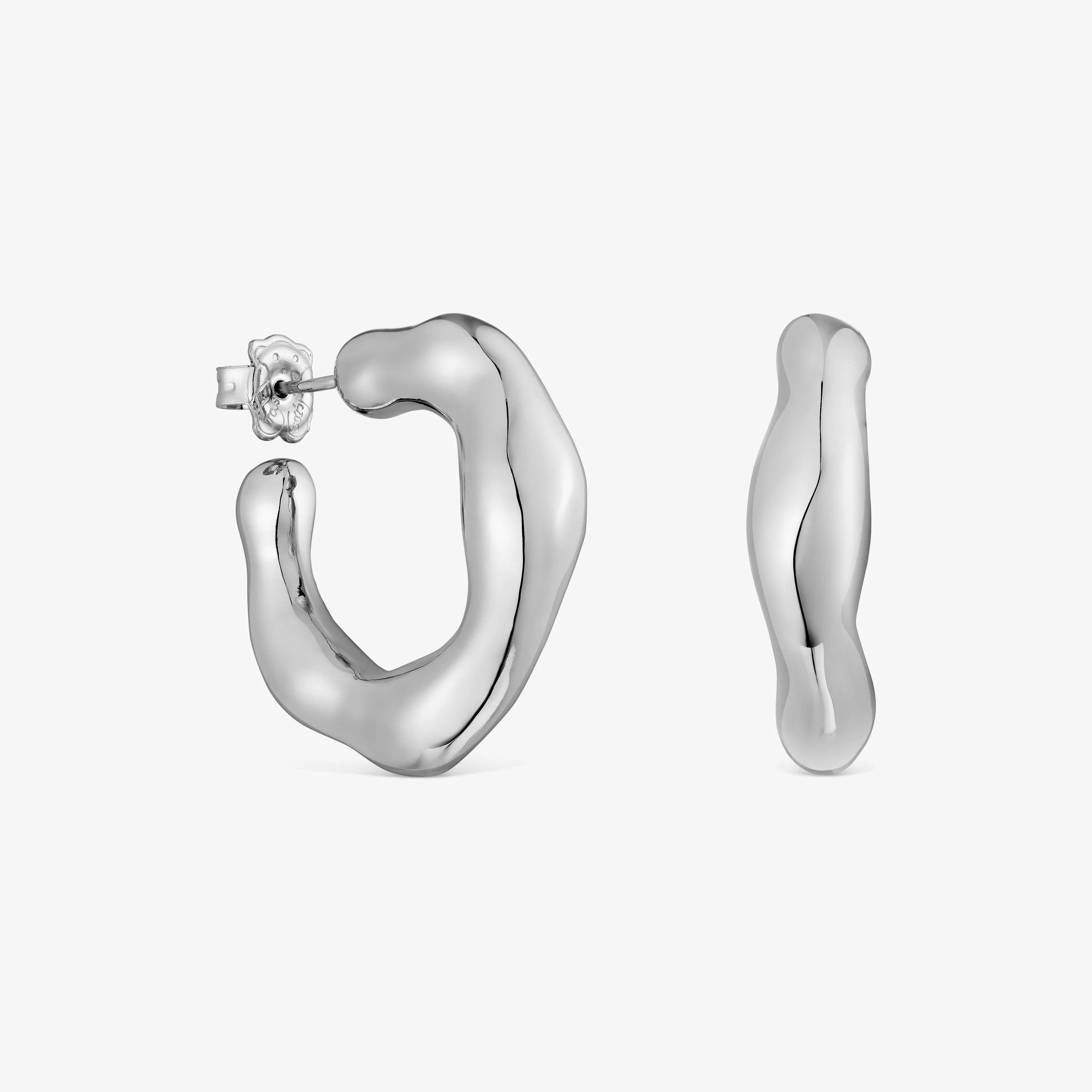 Silver hoop Earrings Tabit - 1
