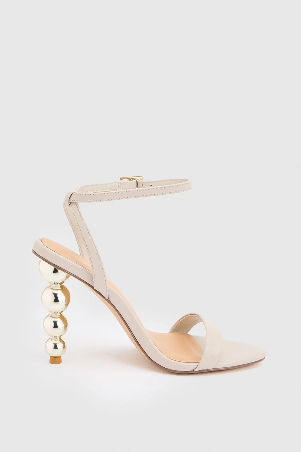 Leather Heel Detail Strappy Sandal - 1