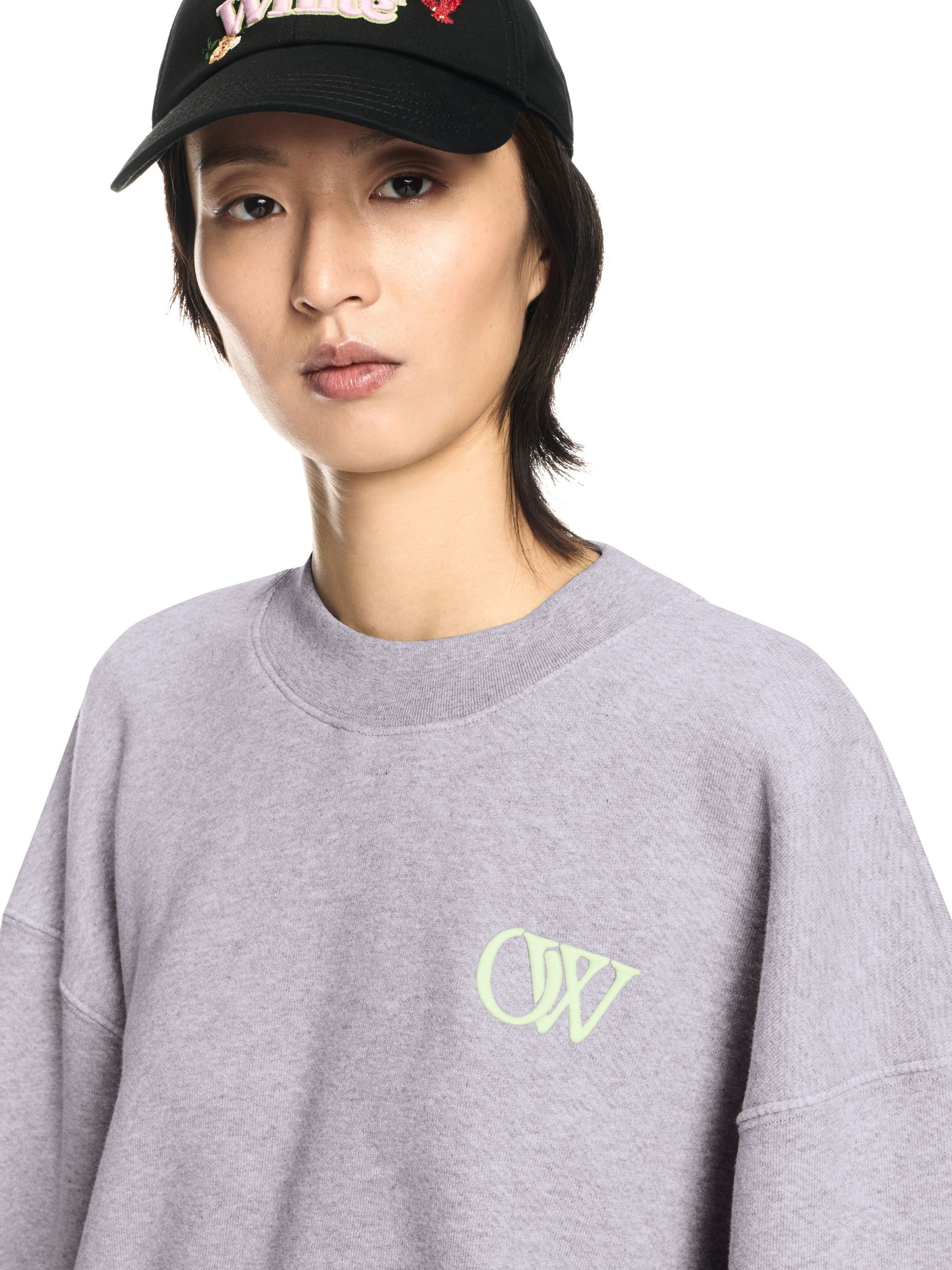 Gray Embroidered Ow Sweatshirt - 6