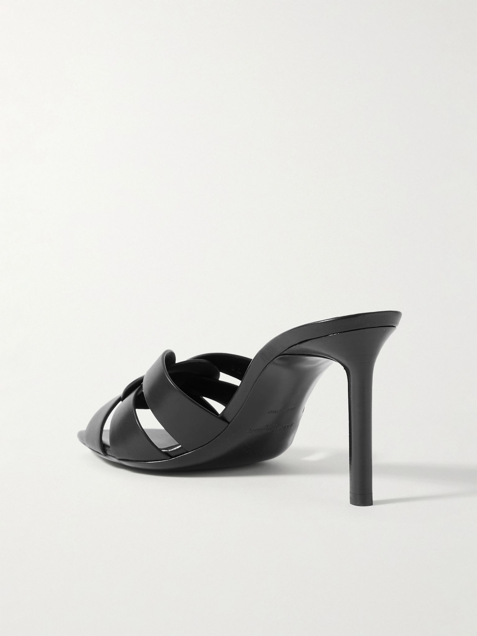 Tribute woven leather mules Black - 3