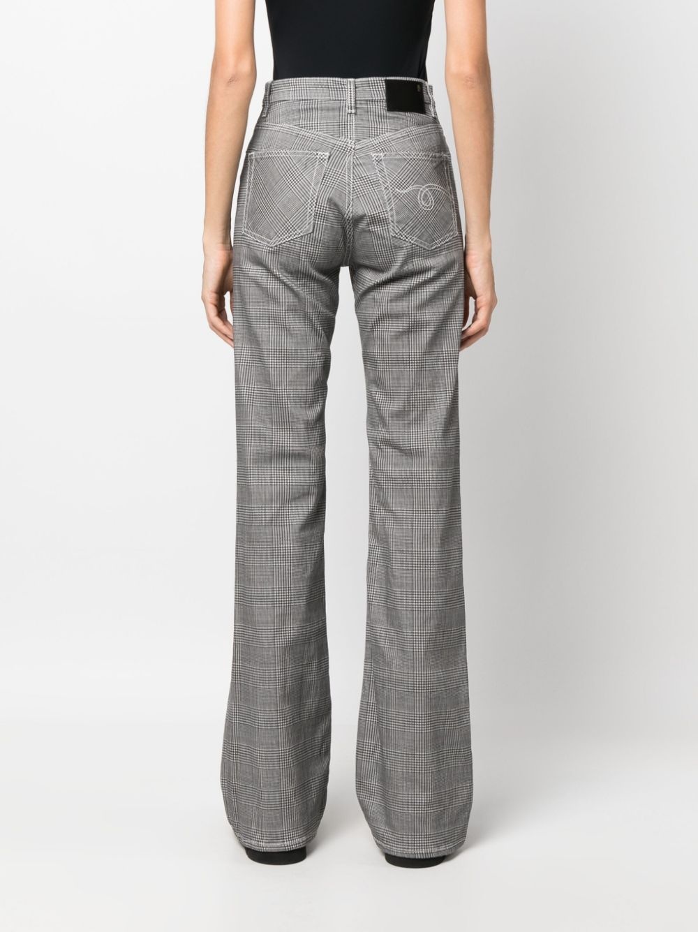 Jane Jean plaid straight-flared jeans - 4