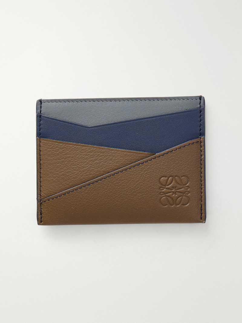 Puzzle Anagram-Debossed Panelled Leather Cardholder 1