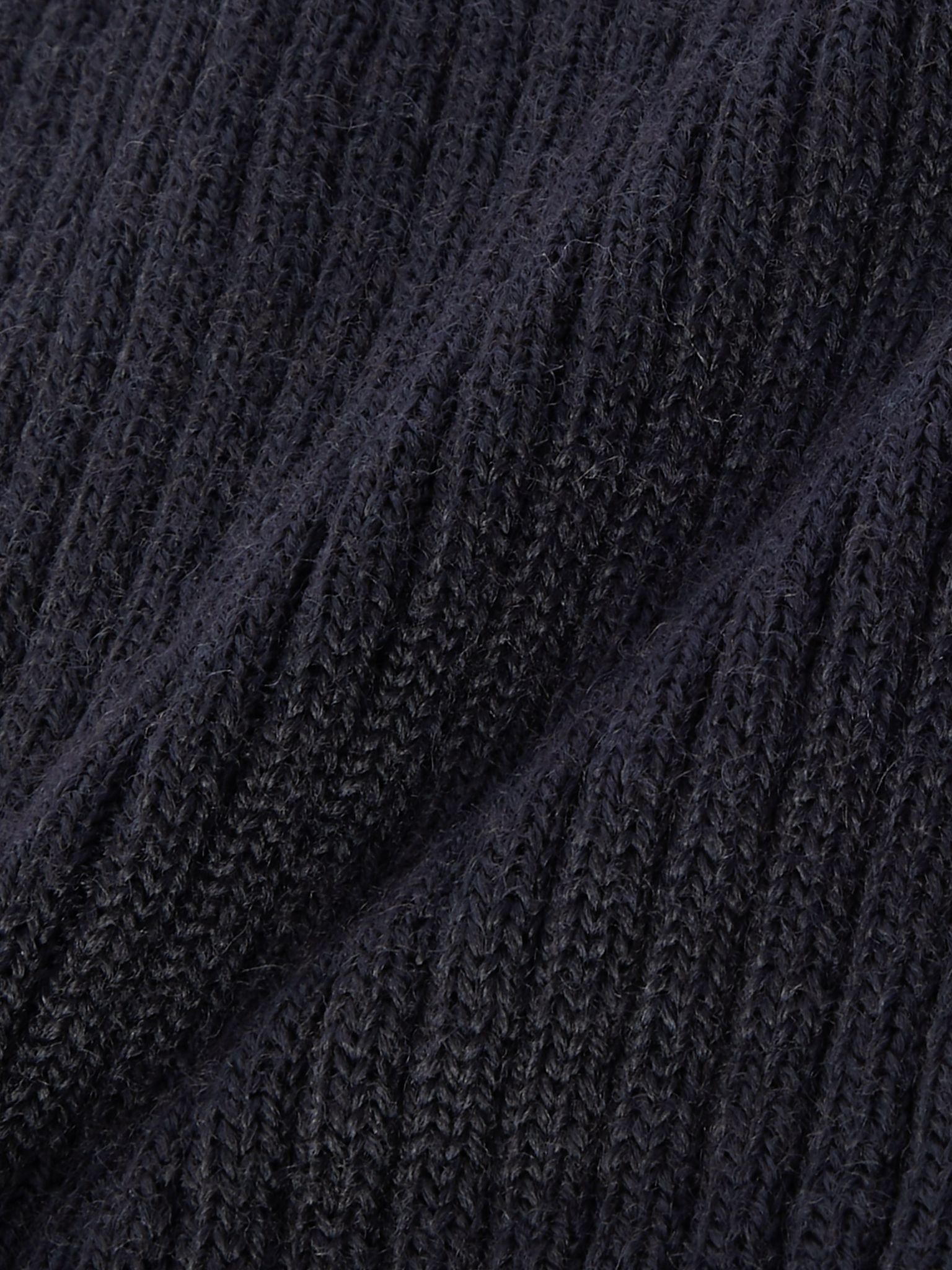 Ribbed Merino Wool Beanie Black - 2