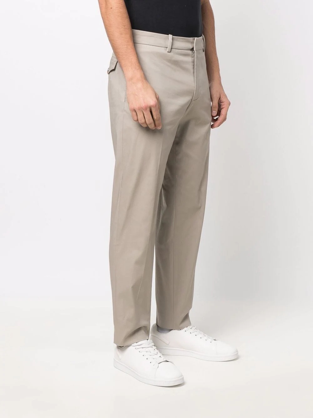 logo-patch straight-leg trousers - 3