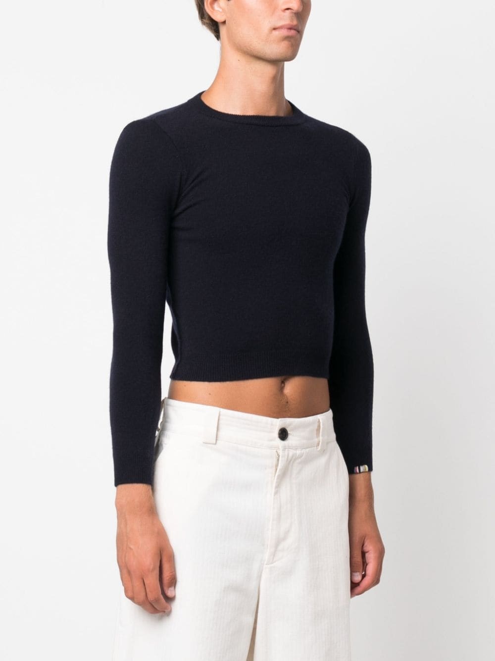 fine-knit cropped jumper - 4