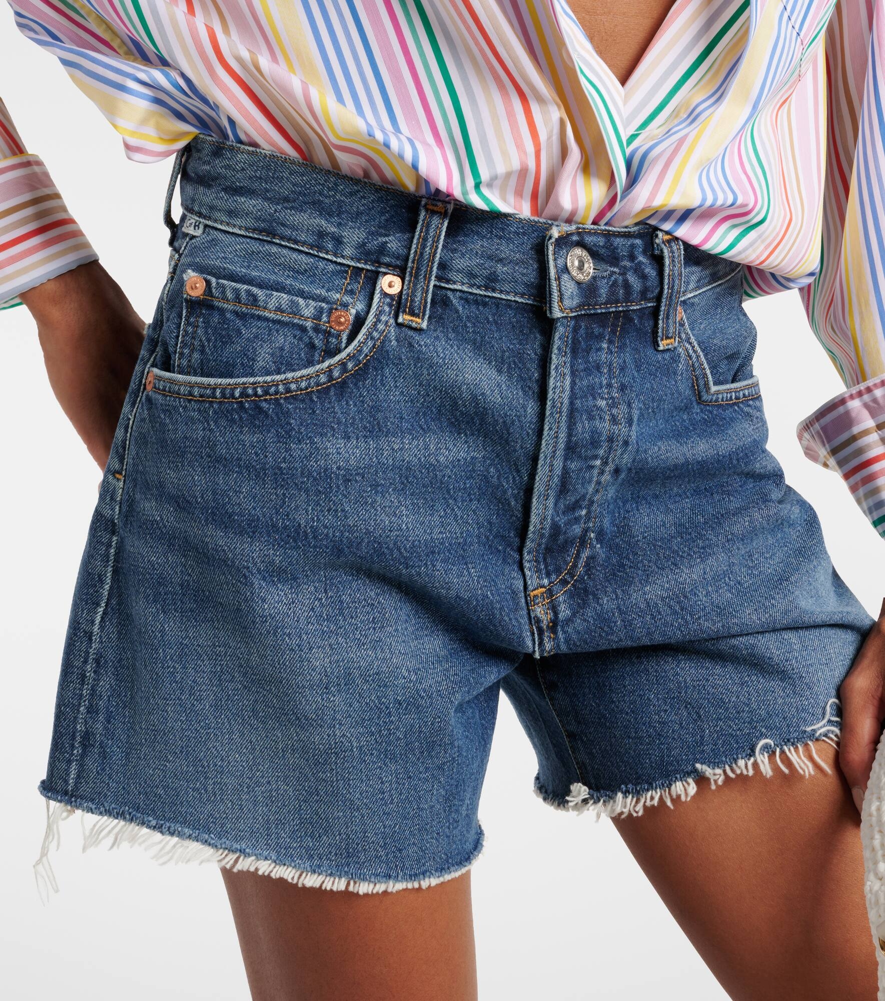 Annabelle high-rise denim shorts - 4