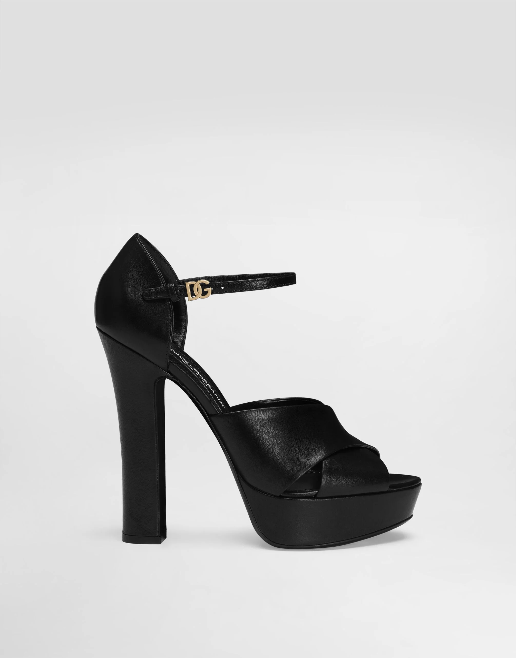 Platform sandals in polished calfskin - 1