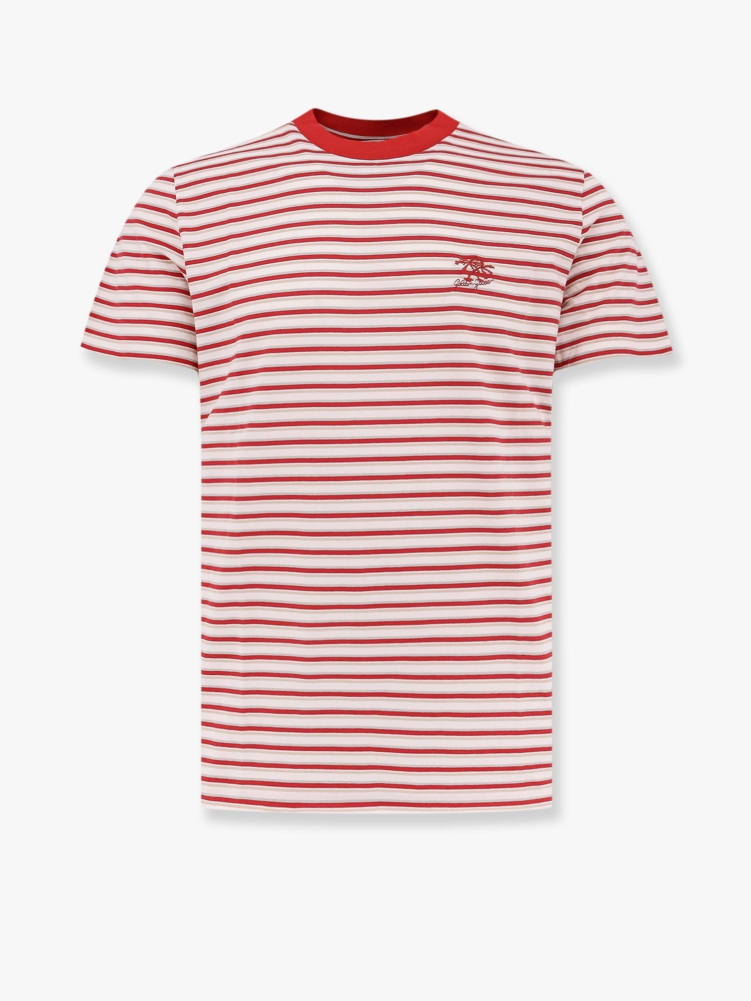 Golden Goose Deluxe Brand Men Striped Cotton T-Shirt With Logo - 1