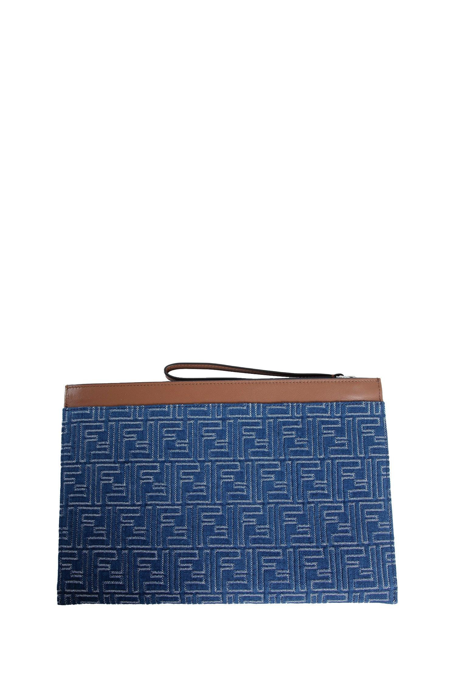 Leather-And-Denim-Effect-Ff-Medium-Pouch - 2