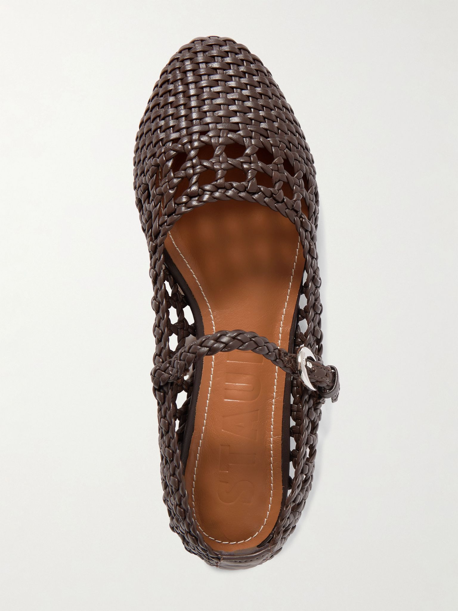 Nell woven leather Mary Jane ballet flats Dark brown - 5