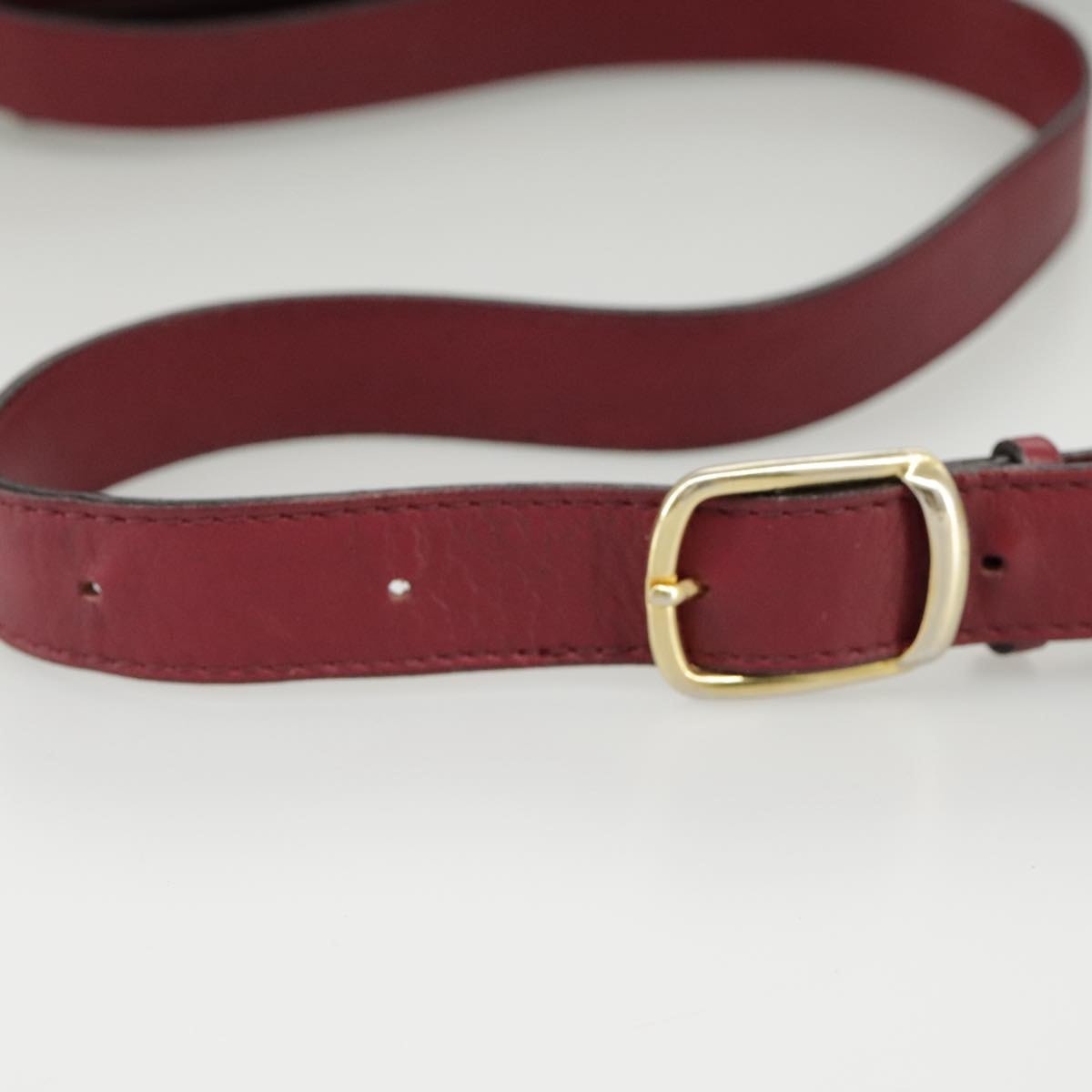 CELINE Shoulder Bag Leather Wine Red Gold - 8