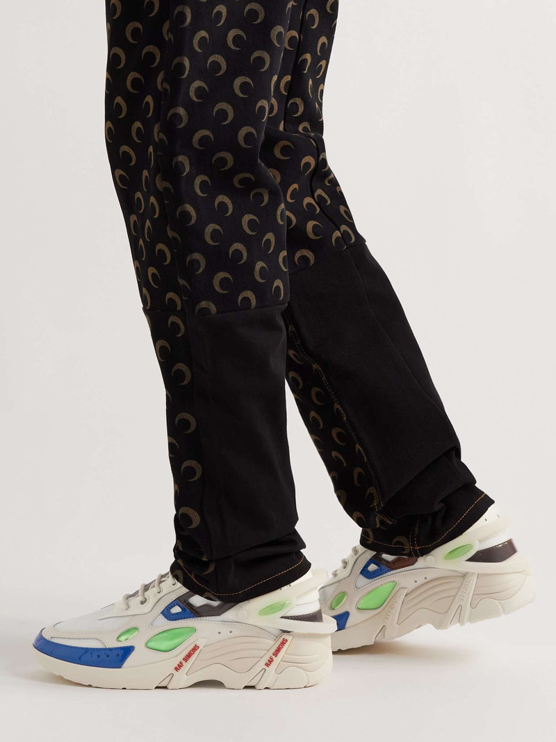Raf Simons Cylon-21 Rubber-Trimmed Leather and Mesh Sneakers outlook