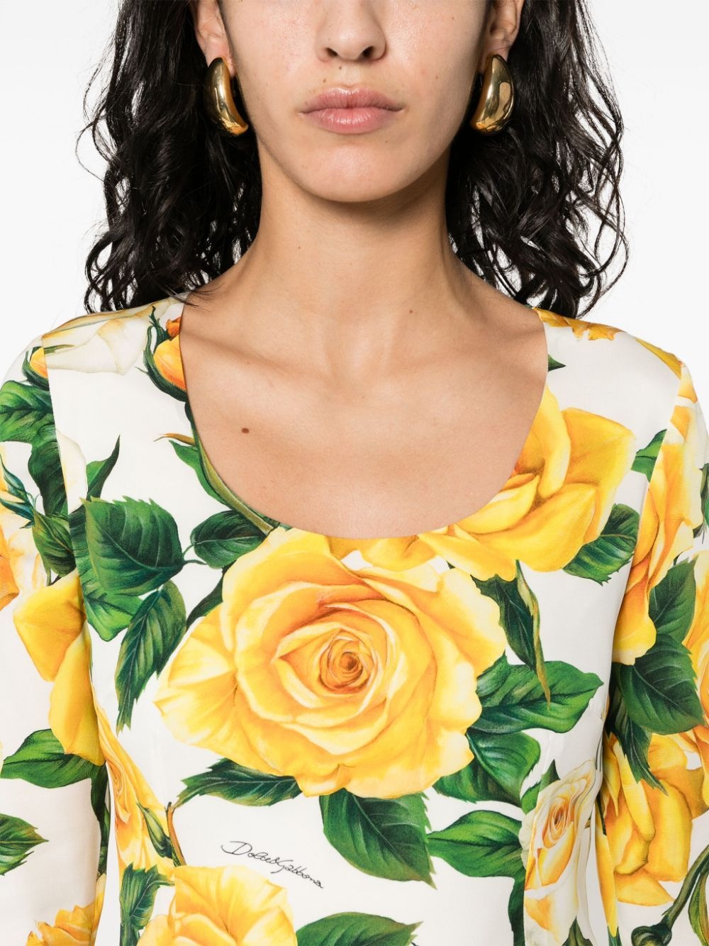 floral-print silk-blend dress - 5