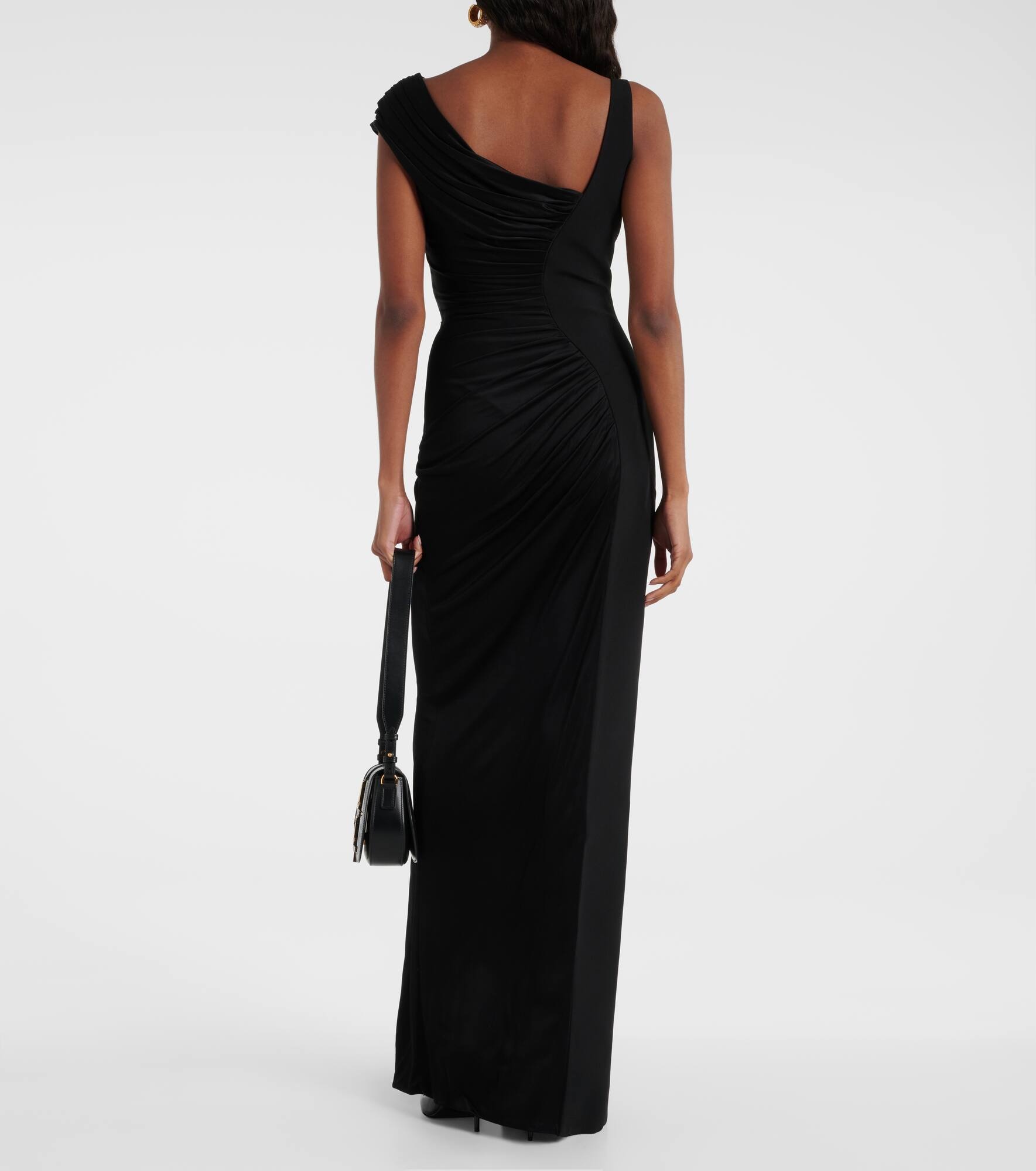 Medusa '95 draped jersey and crêpe gown - 3