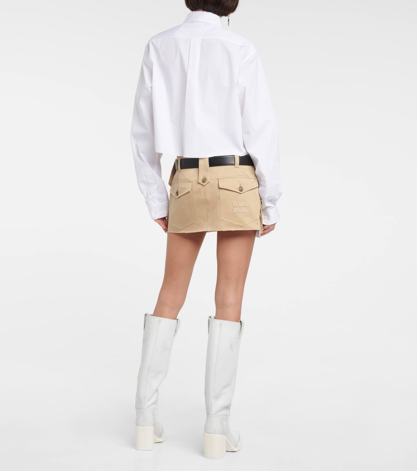 Chino cotton miniskirt - 3