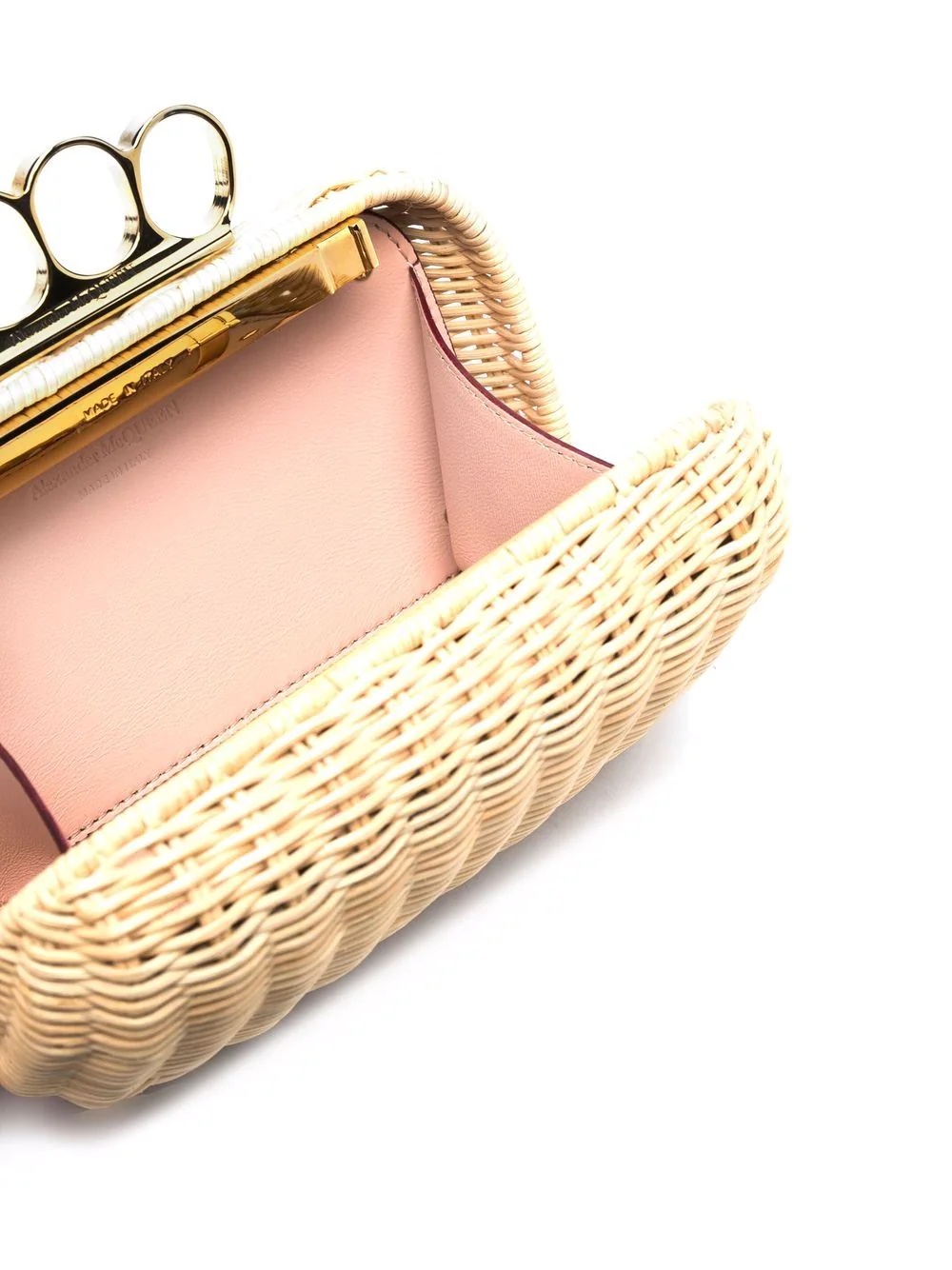 knuckle handle woven clutch - 5