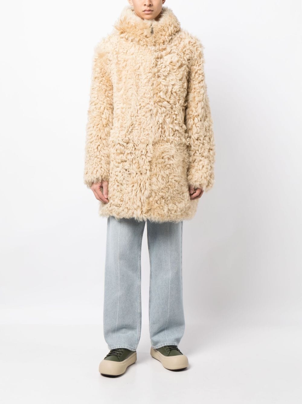 faux-fur hooded coat - 2