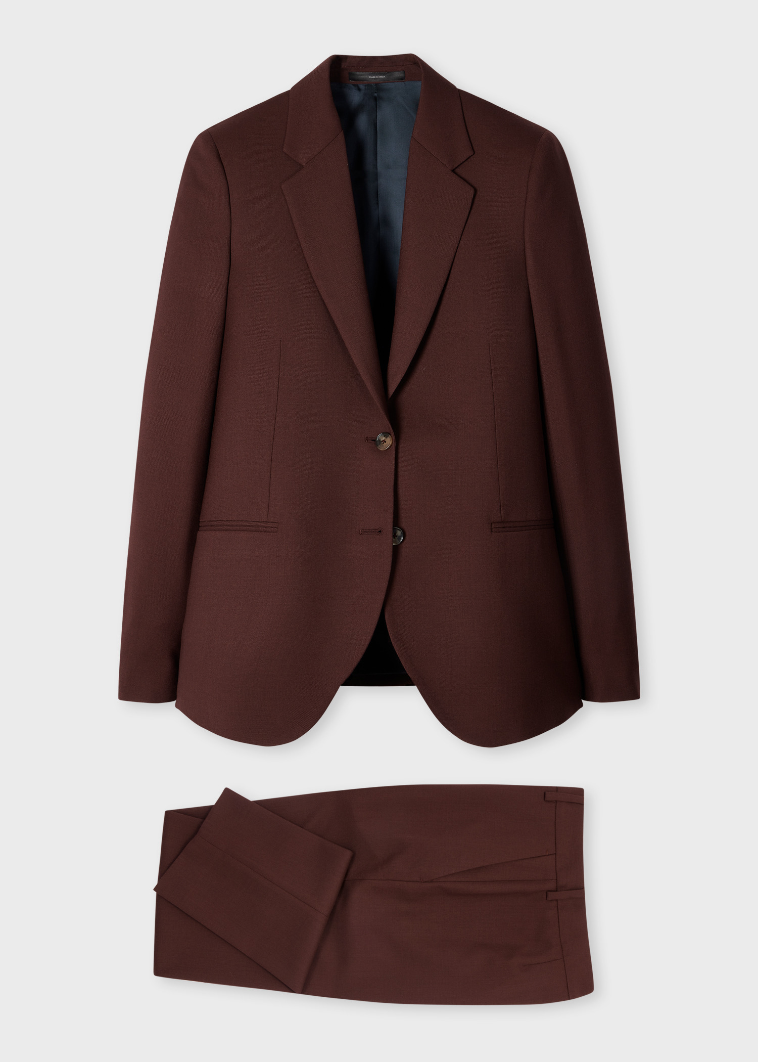 Women's A Suit To Travel In - Burgundy Wool Suit - 1