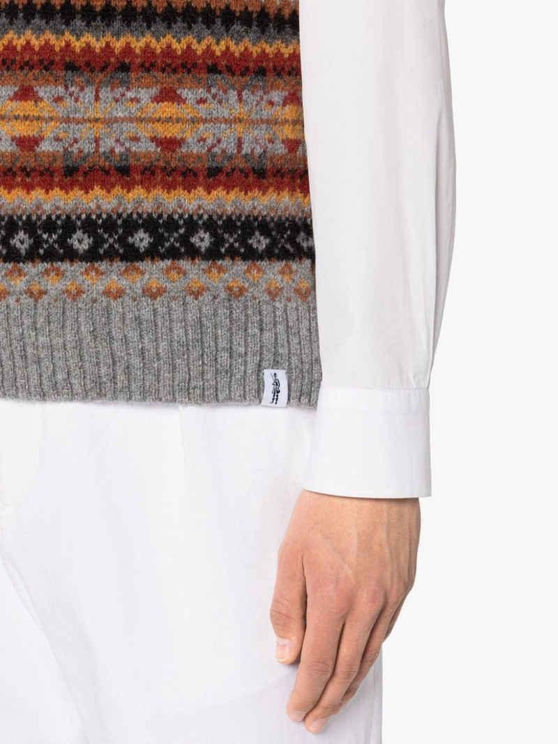 BURN TANK MEDIUM GREY WOOL FAIR ISLE VEST 5