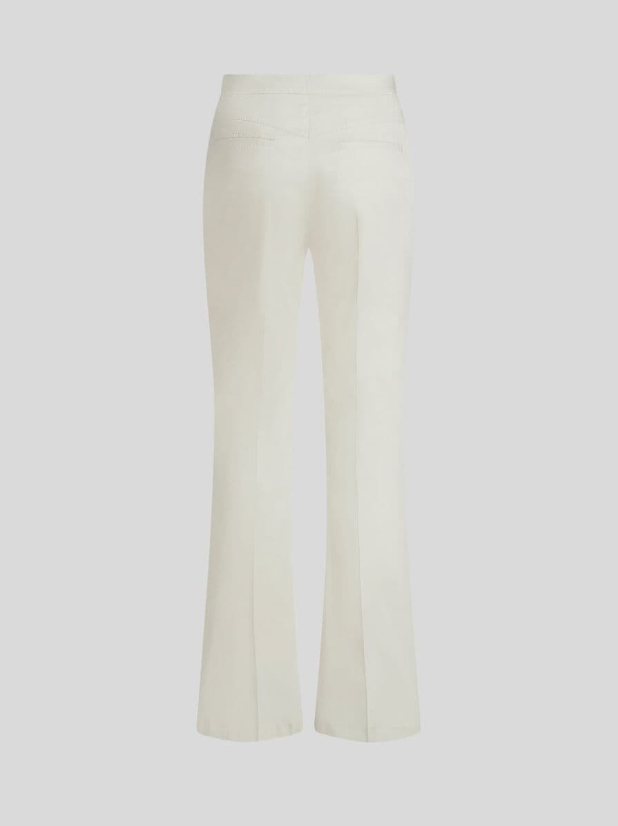 FLARED STRETCH COTTON TROUSERS - 6