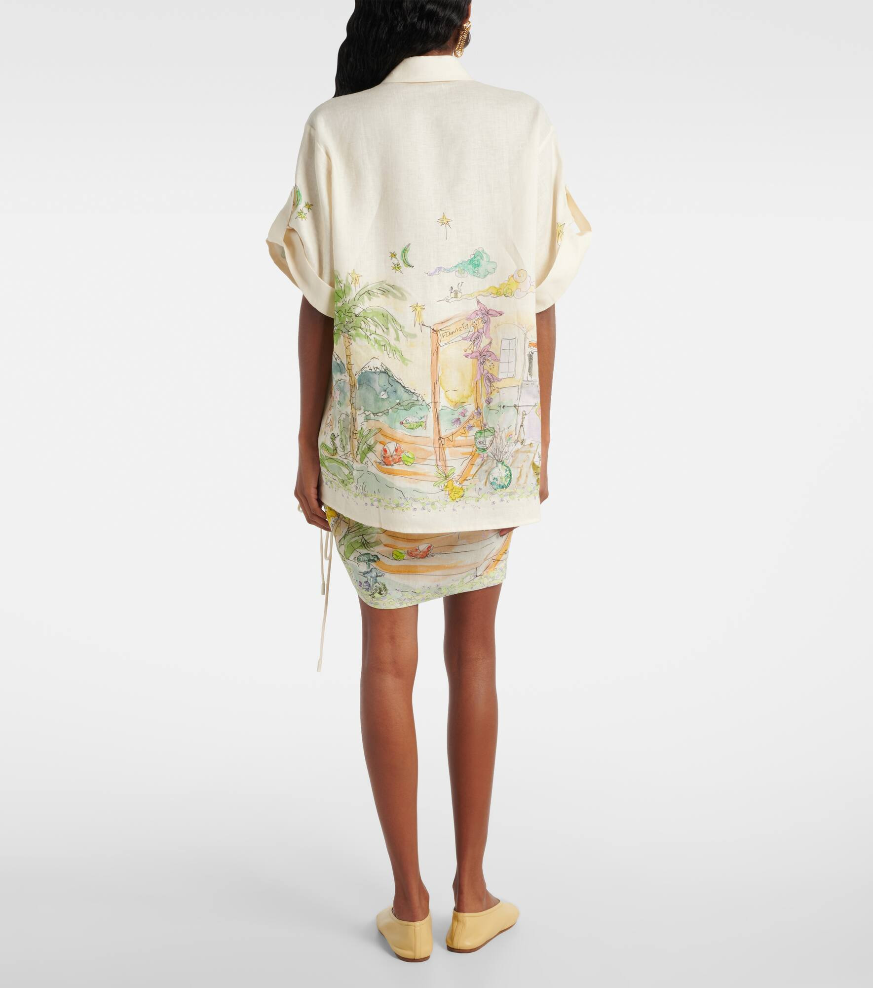 Anouk printed linen shirt - 3