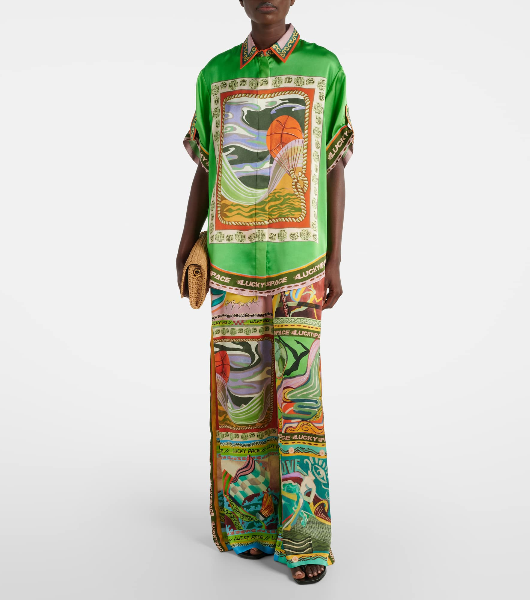 Lucky Pace printed silk palazzo pants - 2