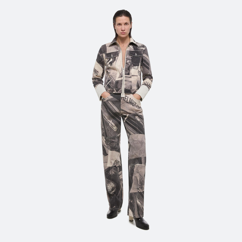 Helmut Lang CUFFED PRINTED DENIM TRUCKER JACKET outlook