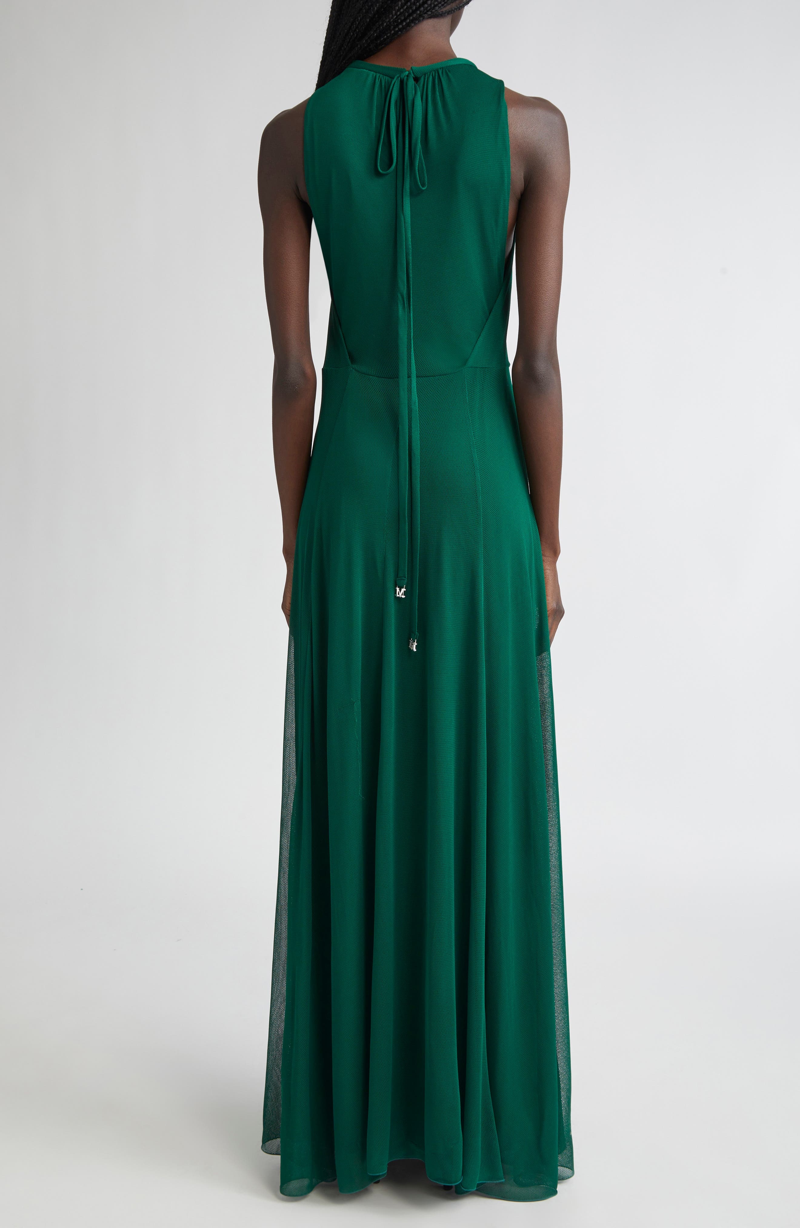 Max Mara Carnet Mesh Jersey Maxi Dress in Emerald at Nordstrom - 2