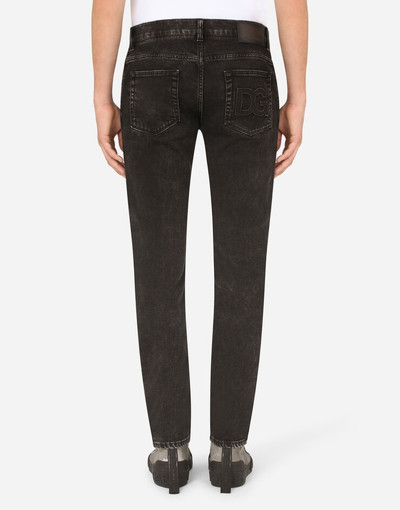 Dolce & Gabbana Washed black skinny stretch jeans with DG logo outlook