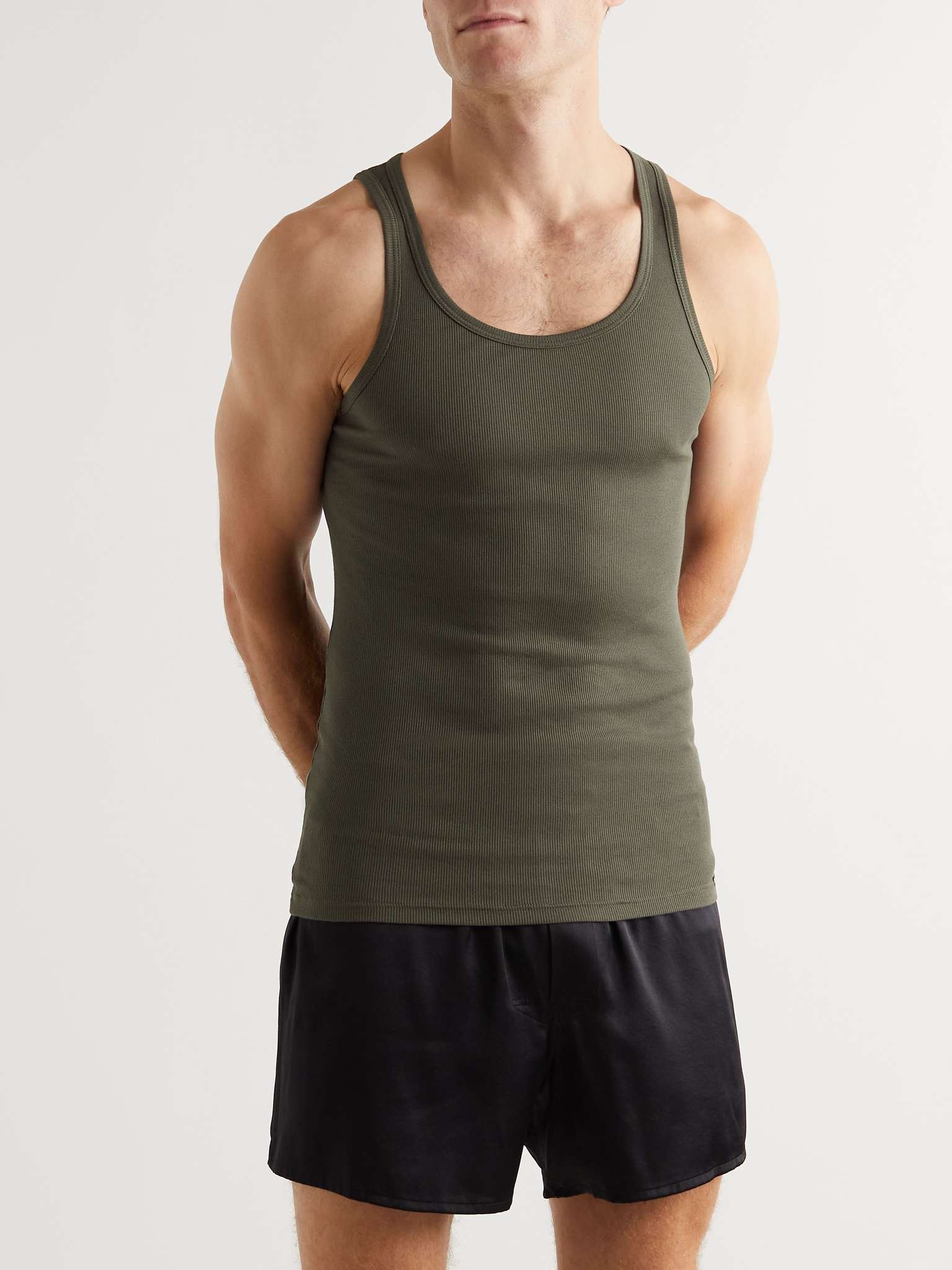 Ribbed Cotton and Modal-Blend Tank Top - 3