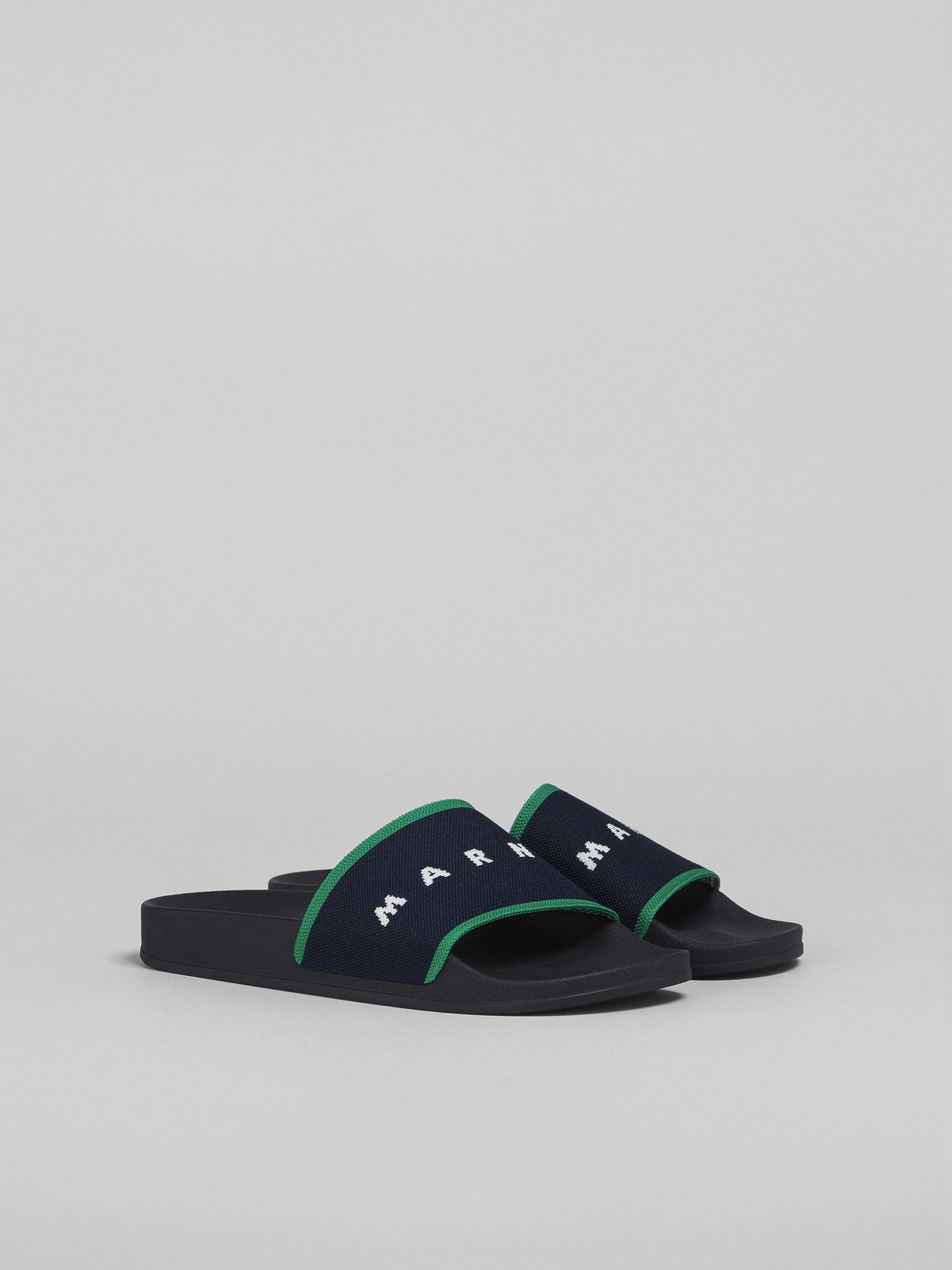 BLUEBLACK AND GREEN STRETCH LOGO JACQUARD SLIDE - 2
