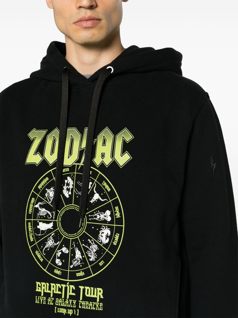 zodiac-print cotton hoodie 5