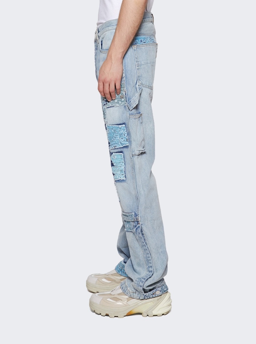 Patchwork Bandana Carpenter Jean Stone Indigo - 4
