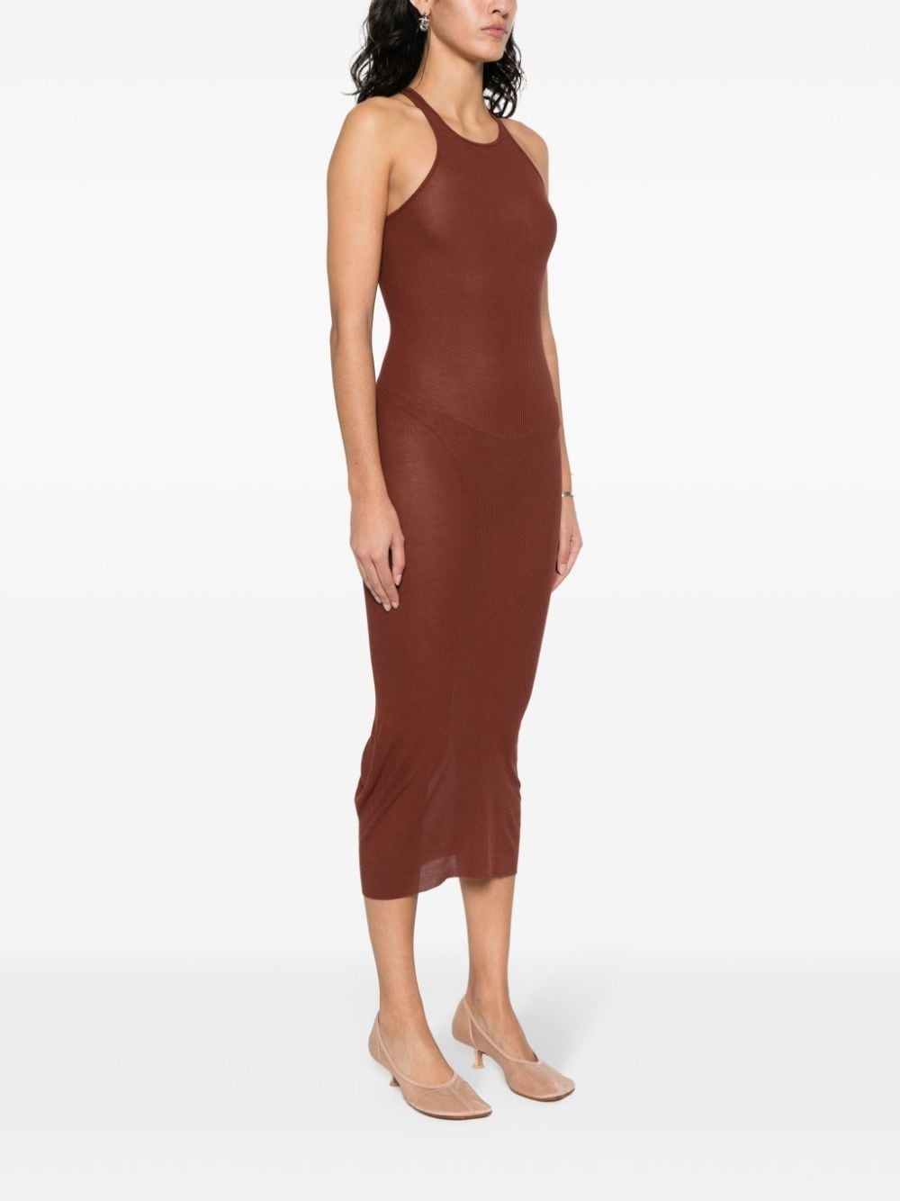 sleeveless ribbed dress - 3
