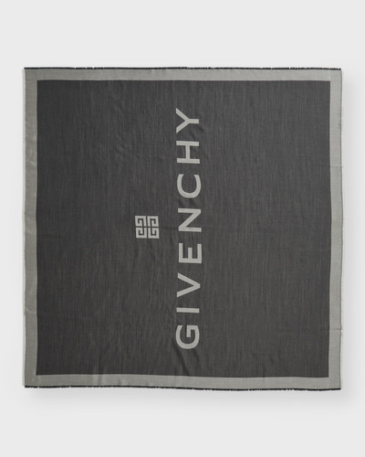 Givenchy Charcoal Jacquard Logo Silk-Wool Shawl outlook