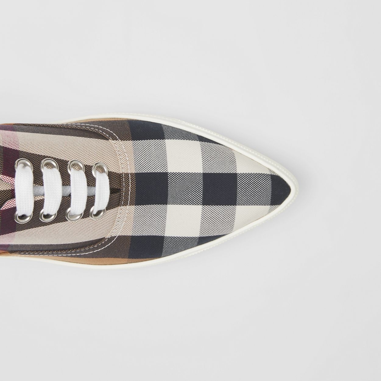 Bio-based Sole Check Cotton Point-toe Sneakers - 3