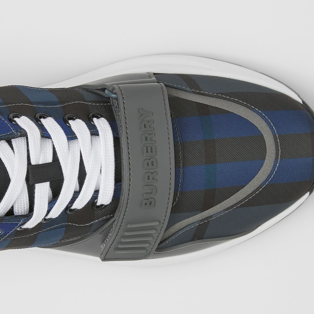 Check and Leather Sneakers - 2
