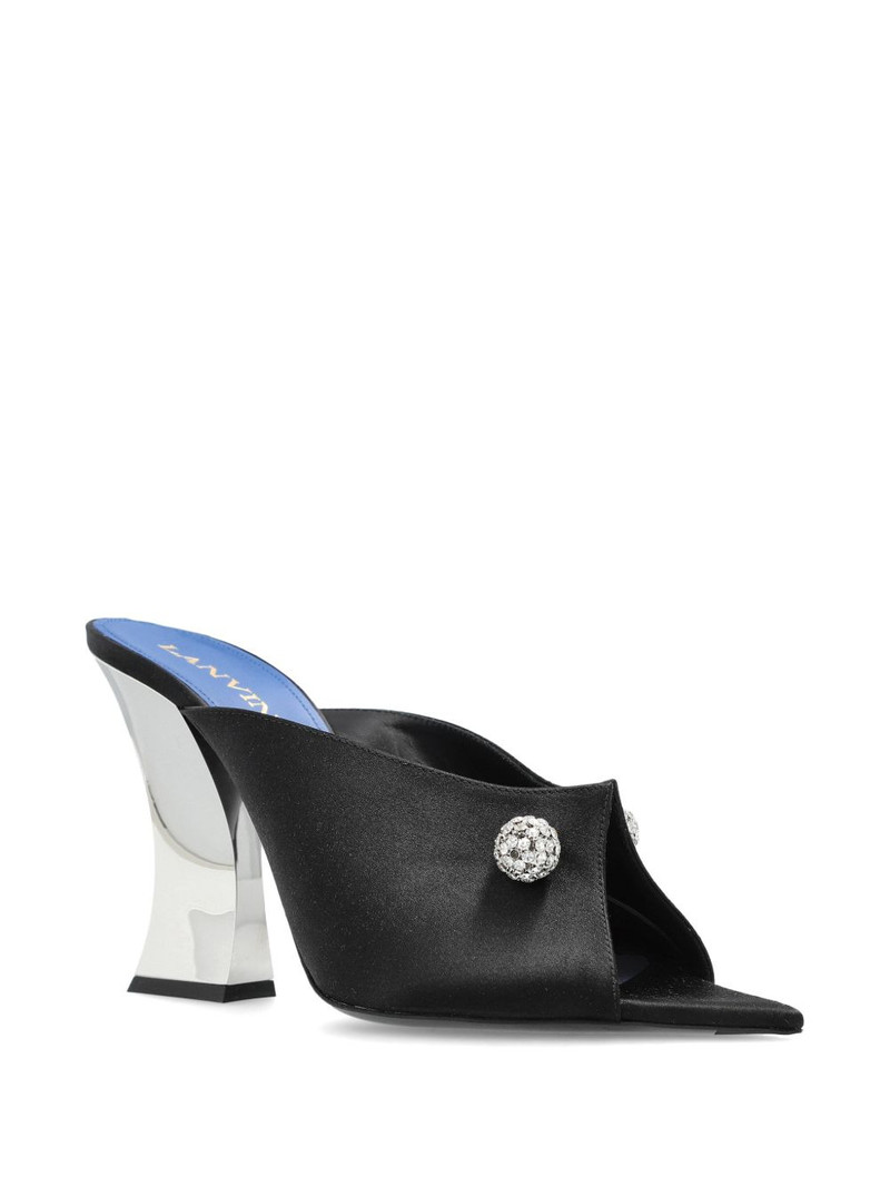 Lanvin crystal-embellished satin mules outlook