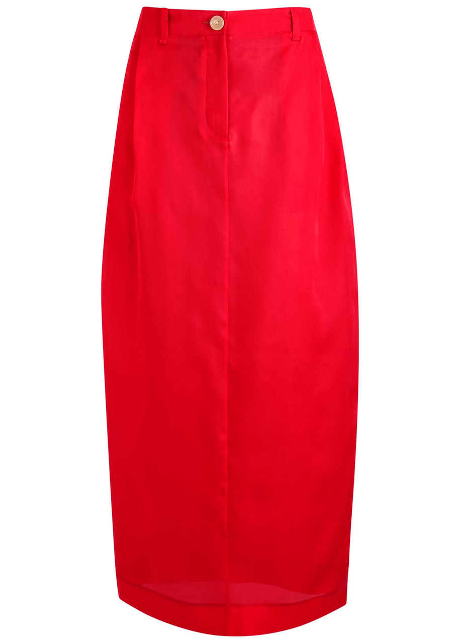 Khaite Lucian Semi-sheer Silk Maxi Skirt - 1