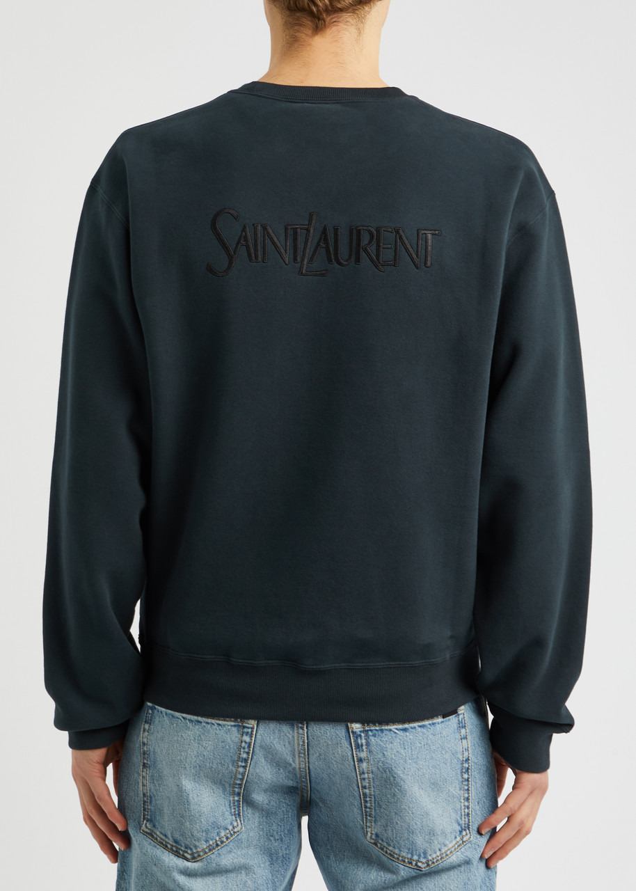 Logo-embroidered cotton sweatshirt - 3
