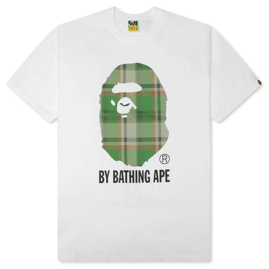 BAPE CHECK BY BATHING APE TEE - WHITE/GREEN - 1