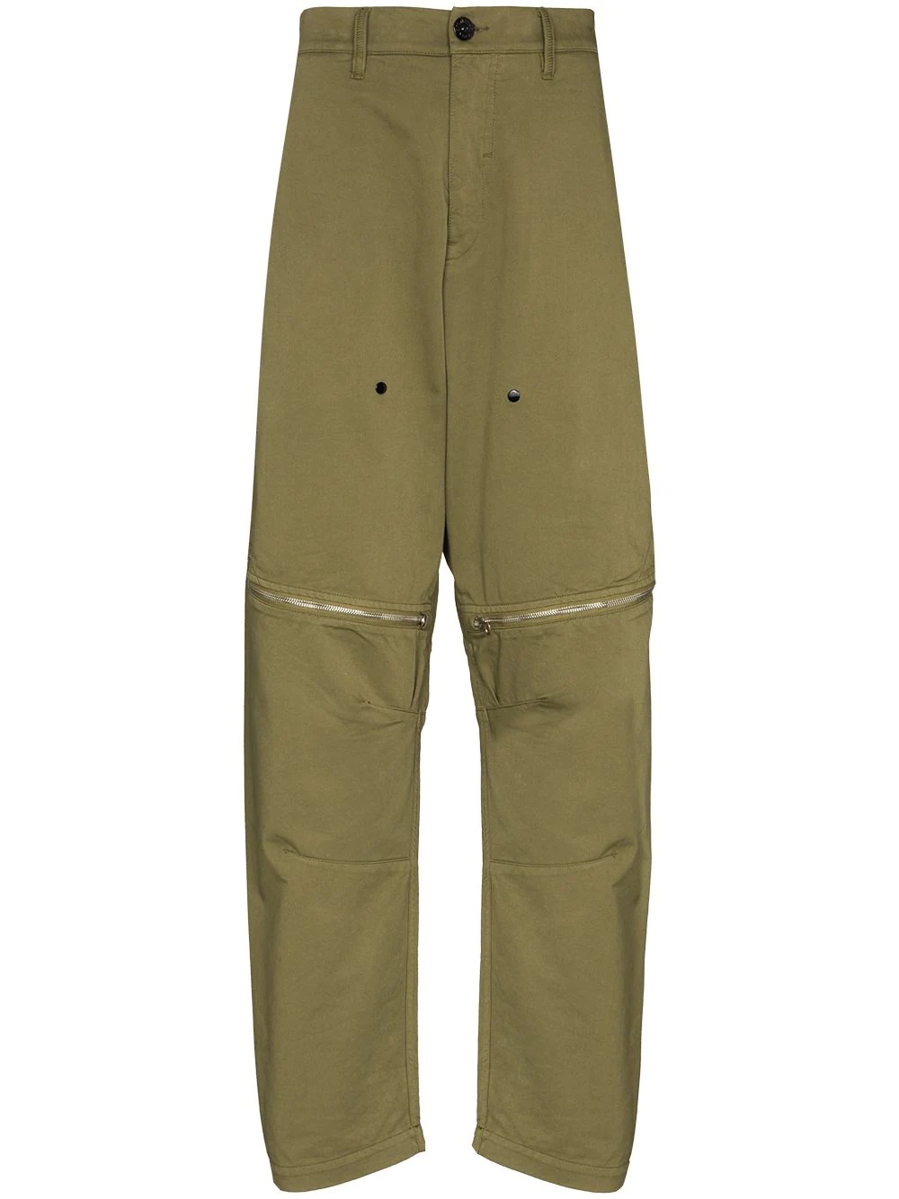 vent-panel straight-leg trousers - 1