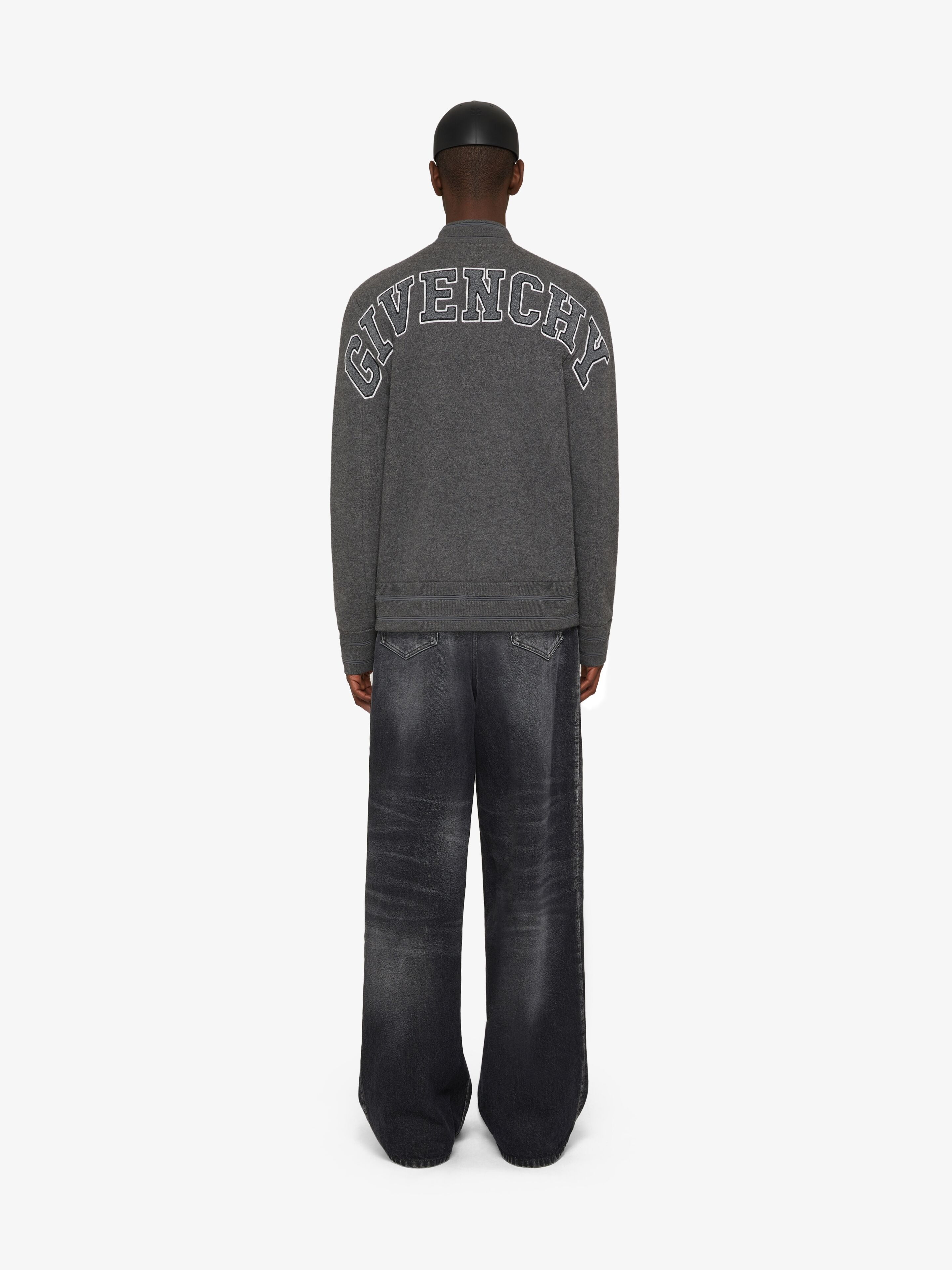 BOMBER JACKET IN EMBROIDERED WOOL - 4