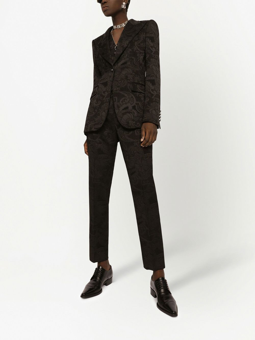 Turlington Ornamental jacquard single-breasted blazer - 2